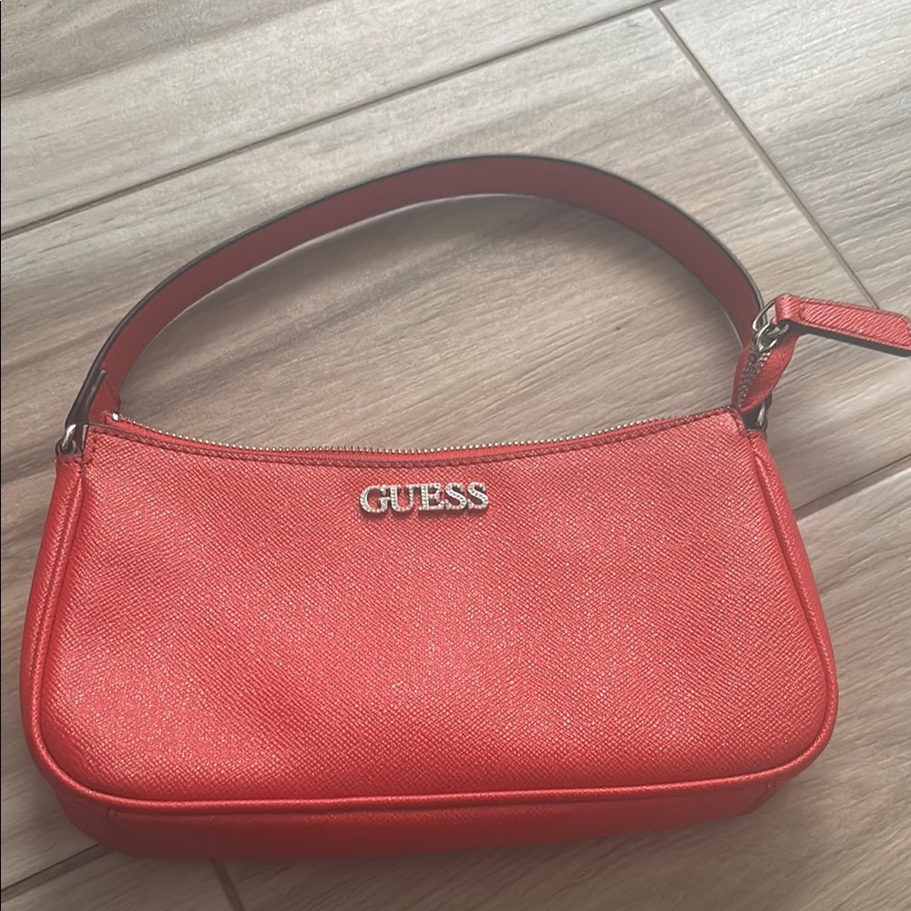Guess sparkly Red Shoulder Bag with Metallic Hardware